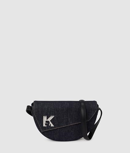 KARL LAGERFELD JEANS Damen Geo Saddle Bag Denim Blau, One size von KARL LAGERFELD JEANS