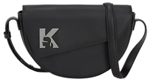 KARL LAGERFELD JEANS Damen Geo Saddle Bag Leder Schwarz, One size von KARL LAGERFELD JEANS