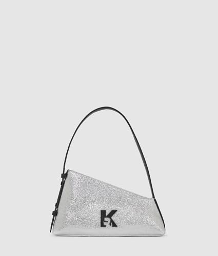 KARL LAGERFELD JEANS Damen Geo Schultertasche Glänzend Silber, One size von KARL LAGERFELD JEANS