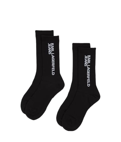 KARL LAGERFELD JEANS, Damen, Essential Logo Socken, 2Er-Pack, Schwarz, 38/42 von KARL LAGERFELD JEANS