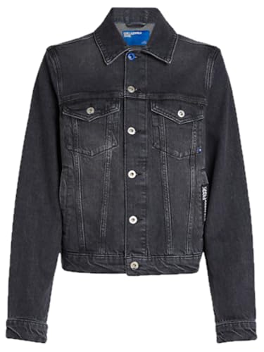 Karl Lagerfeld Jeans Damen Regular Denim Jacket Regular Fit, Grau, M von KARL LAGERFELD JEANS