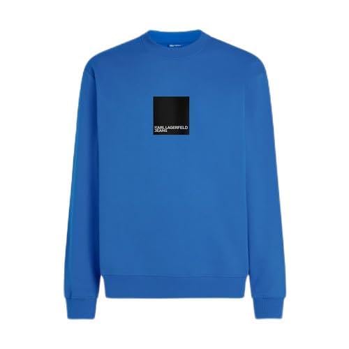 Karl Lagerfeld Jeans Herren Box Logo Sweat Normale Passform, Blau, XS von KARL LAGERFELD JEANS