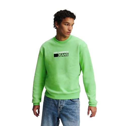 Karl Lagerfeld Jeans Herren Regular Logo Sweat Normale Passform, Mehrfarbig, L von KARL LAGERFELD JEANS