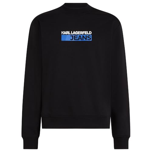 Karl Lagerfeld Jeans, Herren, Regular Logo Sweat, Normale Passform, Schwarz, L von KARL LAGERFELD JEANS