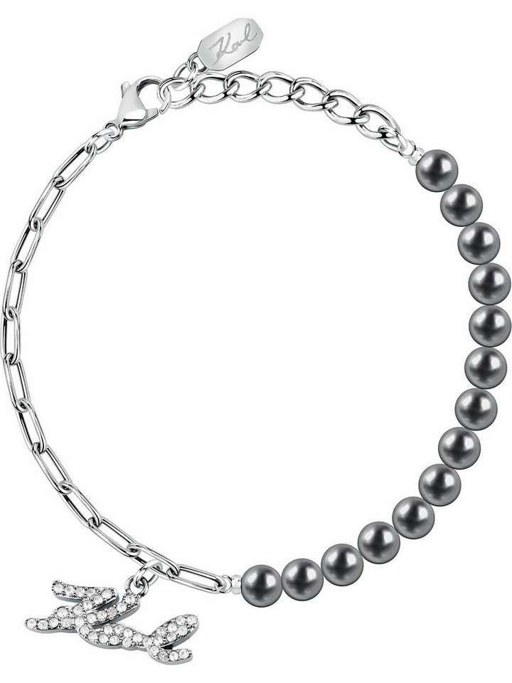 KARL LAGERFELD Armband Karl Lagerfeld Damen-Armband Edelstahl Kunstperle, Pearl von KARL LAGERFELD