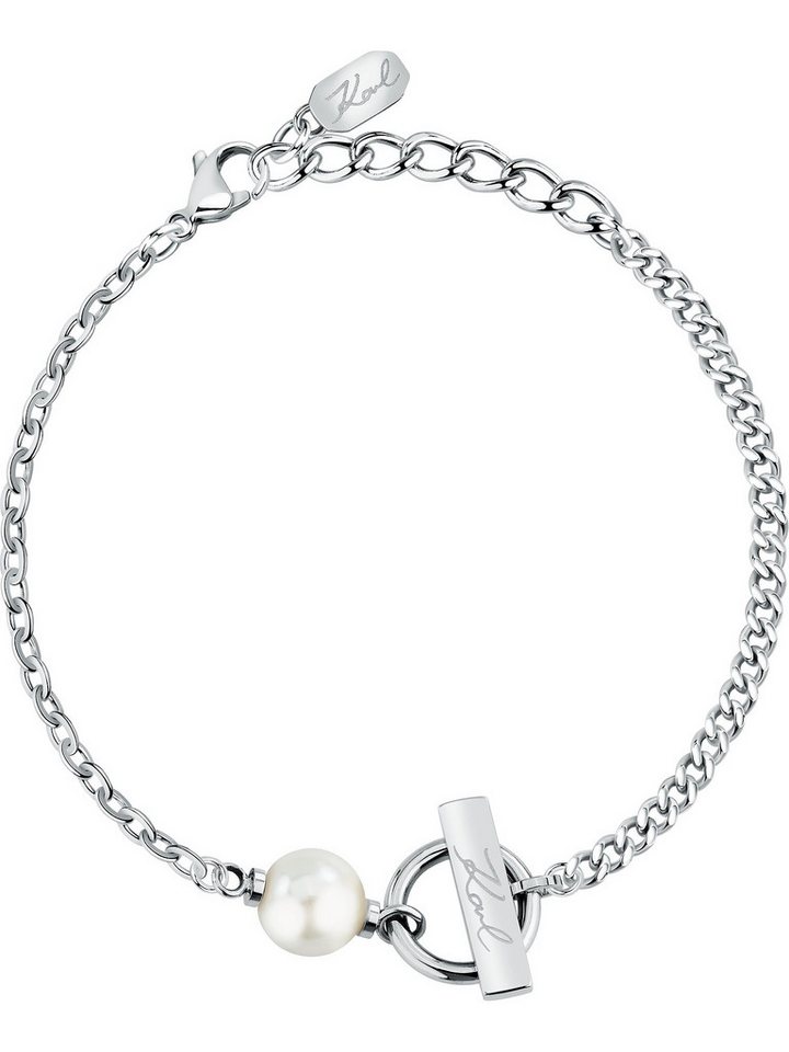 KARL LAGERFELD Armband Karl Lagerfeld Damen-Armband Edelstahl Kunstperle, Pearl von KARL LAGERFELD