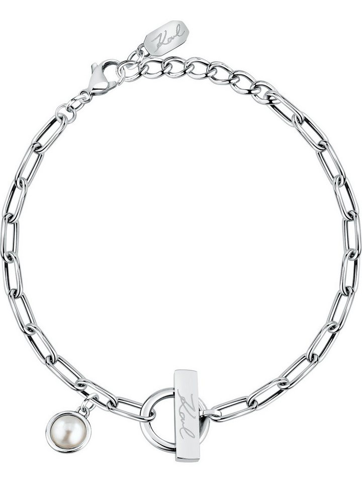 KARL LAGERFELD Armband Karl Lagerfeld Damen-Armband Edelstahl Kunstperle, Pearl von KARL LAGERFELD