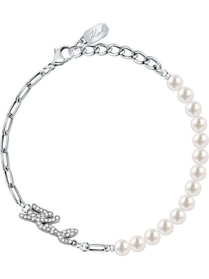 KARL LAGERFELD Armband Karl Lagerfeld Damen-Armband Edelstahl Kunstperle, Pearl von KARL LAGERFELD