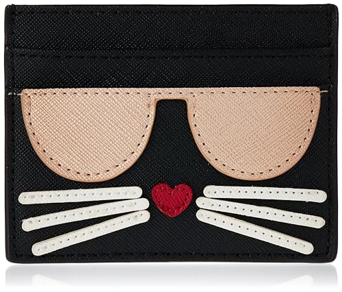 KARL LAGERFELD Damen Choupette Kartenetui Kreditkartenhalter, Schwarz/Gold von KARL LAGERFELD