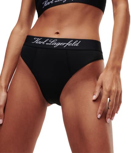 KARL LAGERFELD Damen Hotel Karl Slip mit hoher Taille Schwarz XS von KARL LAGERFELD