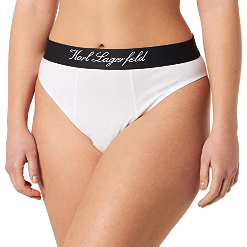 KARL LAGERFELD Damen Hotel Karl Slip mit hoher Taille Weiß XS von KARL LAGERFELD