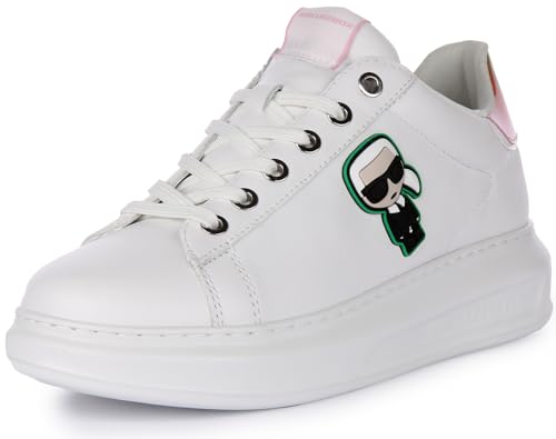 KARL LAGERFELD Damen Kapri Sneaker White - pink 38 EU von KARL LAGERFELD