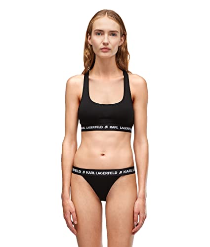 KARL LAGERFELD Damen Karl Lagerfeld Damen Brazilian-Slip Mit Logo, Schwarz, L von KARL LAGERFELD