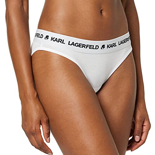KARL LAGERFELD Damen Karl Lagerfeld Damen Slip Mit Logo, Weiß, L von KARL LAGERFELD