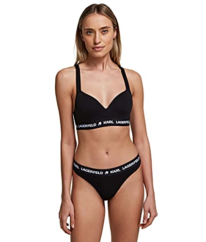 KARL LAGERFELD Damen Karl Lagerfeld Damen Tanga Mit Karl-Logo, Schwarz, L von KARL LAGERFELD