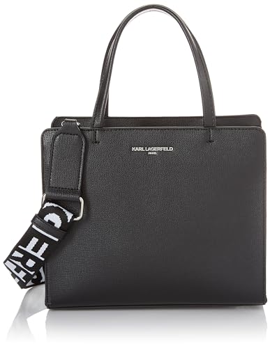 KARL LAGERFELD Damen Lh1dr8bj Umhängetasche, Schwarz/Silber von KARL LAGERFELD