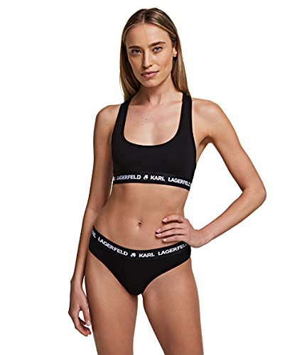 KARL LAGERFELD Damen Logo Hipster Slip Schwarz XS von KARL LAGERFELD