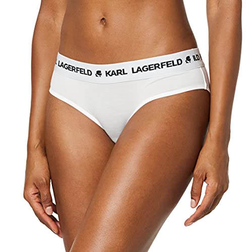 KARL LAGERFELD Damen Logo Hipster Slip Weiß L von KARL LAGERFELD