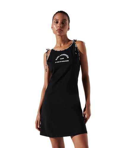 KARL LAGERFELD Damen Logo Short Beach Dress, Schwarz, L EU von KARL LAGERFELD