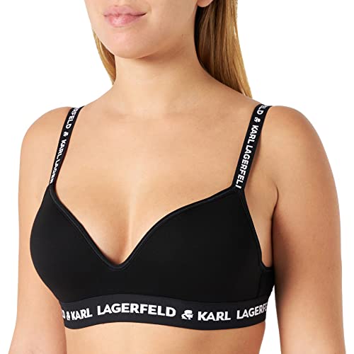 KARL LAGERFELD Damen Karl Lagerfeld Damen Logo Padded Bra Büstenhalter, Schwarz, S von KARL LAGERFELD