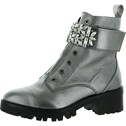 KARL LAGERFELD Damen Pippa Springerstiefel, Silber, 38.5 EU von KARL LAGERFELD