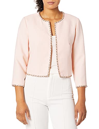 KARL LAGERFELD Damen Tweed Jacket with Chain Detail Blazer, Rose, L von KARL LAGERFELD