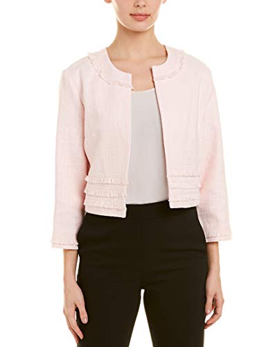 KARL LAGERFELD Damen Tweed Open Front Jacket Sportjacke, Rose, L EU von KARL LAGERFELD