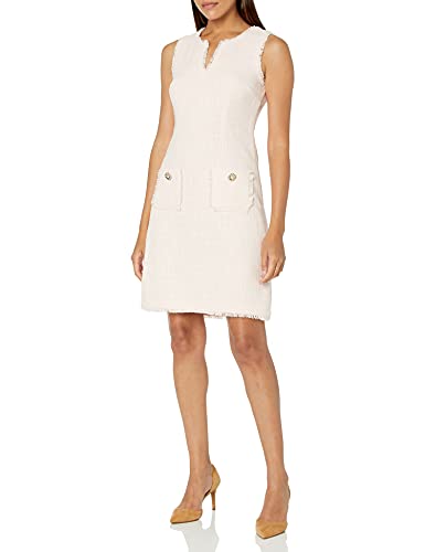 KARL LAGERFELD Damen Etuikleid aus Tweed mit Taschen Lässiges Kleid, Rose, 40 von KARL LAGERFELD