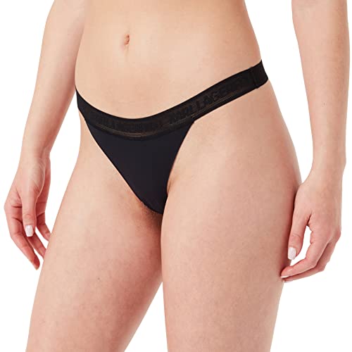 KARL LAGERFELD Damen Ultraleicht Logo Tanga Schwarz L von KARL LAGERFELD