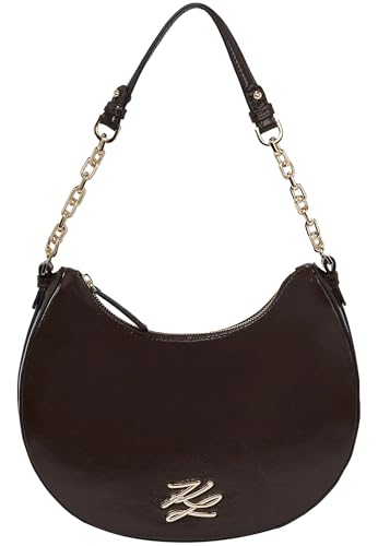 KARL LAGERFELD Handtasche Moonbag Glänzend K/Autograph Farbe Schokolade von KARL LAGERFELD