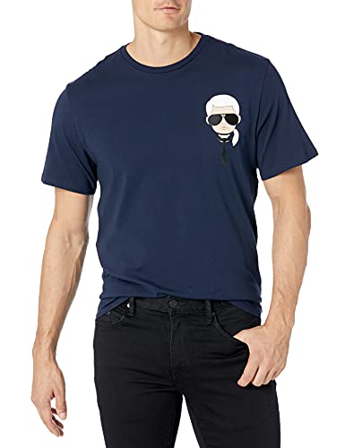 KARL LAGERFELD Herren Klassisches Karl-Charakter, Kurzärmelig, Rundhalsausschnitt T-Shirt, Marineblau, L von KARL LAGERFELD
