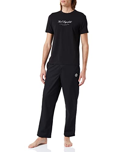 KARL LAGERFELD Herren Hotel Karl Langes Pyjama Set Schwarz S von KARL LAGERFELD