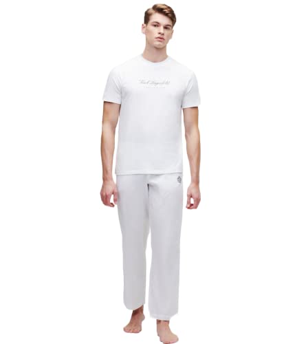 KARL LAGERFELD Herren Hotel Karl Langes Pyjama Set Weiß M von KARL LAGERFELD