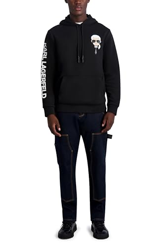 KARL LAGERFELD Herren Karl Character Hoodie Kapuzenpullover, Schwarz, Medium von KARL LAGERFELD