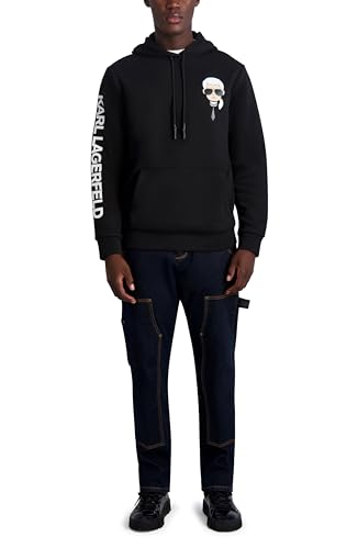 KARL LAGERFELD Paris Hoodie für Herren, Charakter, Schwarz, Small von KARL LAGERFELD