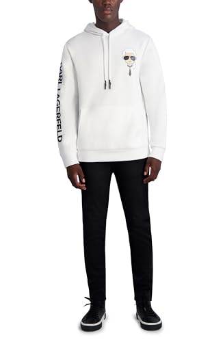 KARL LAGERFELD Herren Karl Character Hoodie Kapuzenpullover, Weiss/opulenter Garten, Small von KARL LAGERFELD