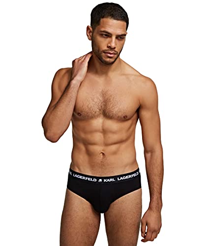 KARL LAGERFELD Herren Karl Lagerfeld Herren Slips Mit Logo (X3), Schwarz, S von KARL LAGERFELD