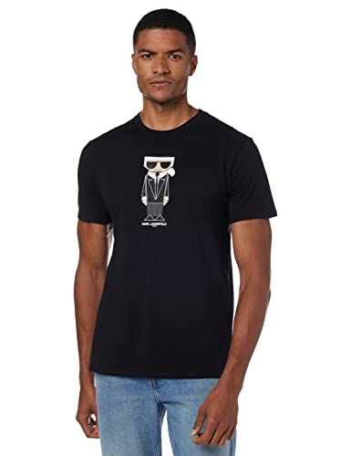 KARL LAGERFELD Herren Kocktail Karl Kurzarm Rundhalsausschnitt T-Shirt, Schwarz, Mittel von KARL LAGERFELD