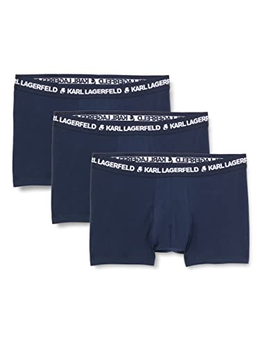 KARL LAGERFELD Herren Logo Monochrome Trunks (3er Pack) Marine L von KARL LAGERFELD