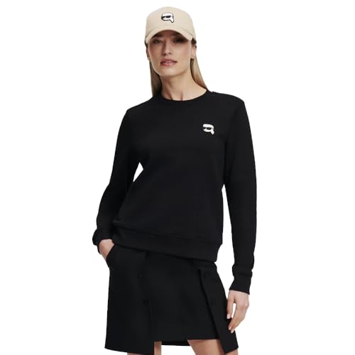 KARL LAGERFELD Ikon Sweatshirt mit Grafik, Schwarz , L von KARL LAGERFELD