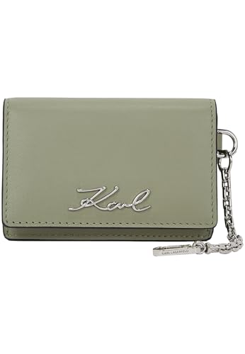 KARL LAGERFELD K/Signature Kartenetui mit grüner Kette, grün, Medidas: 10 cm x 7 cm x 2 cm, Kartenetui mit Kette von KARL LAGERFELD