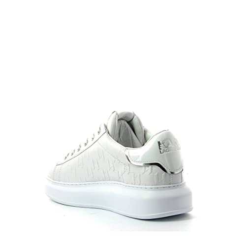 KARL LAGERFELD Kapri Mens Monogram Emboss Lo Sneaker Herren Weiss - 43 - Sneaker Low Shoes von KARL LAGERFELD