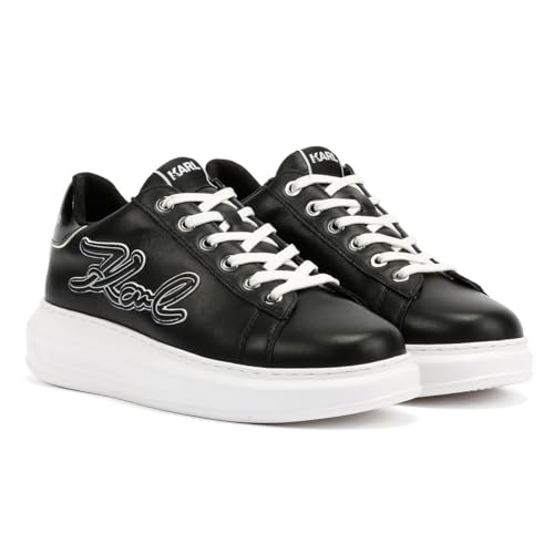 KARL LAGERFELD Kapri Signia Emboss Lo Lace Leather Damen Schwarz Sneaker, Schwarz , 38 EU von KARL LAGERFELD