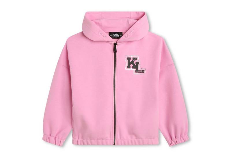 KARL LAGERFELD Kapuzensweatjacke KARL LAGERFELD KIDS Rosa Logo Hoodie von KARL LAGERFELD