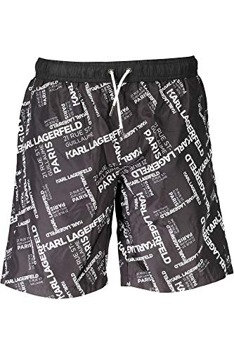 KARL LAGERFELD Long Boardshort Rue All-Over - Black, Schwarz L von KARL LAGERFELD