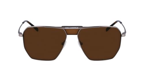 KARL LAGERFELD Men's KL350S Sunglasses, Matte Silver, 58 von KARL LAGERFELD