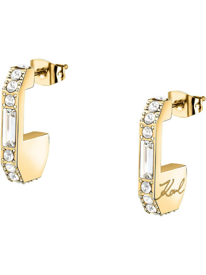 KARL LAGERFELD Paar Creolen Karl Lagerfeld Damen-Creolen Edelstahl 2 Kristall (Paar) von KARL LAGERFELD