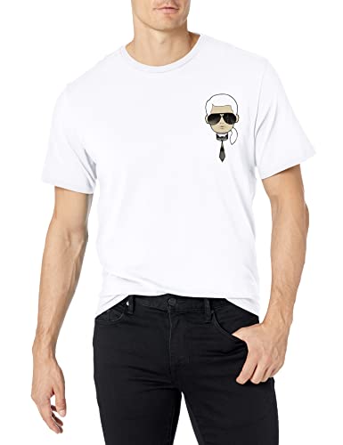 Karl Lagerfeld Paris Herren Klassisches Karl Caharacter T-Shirt, Weiß, Klein von KARL LAGERFELD