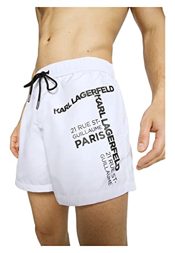 KARL LAGERFELD Rue St.Guillaume KL22MBS06 Herren-Badehose, B09 Weiß, S von KARL LAGERFELD