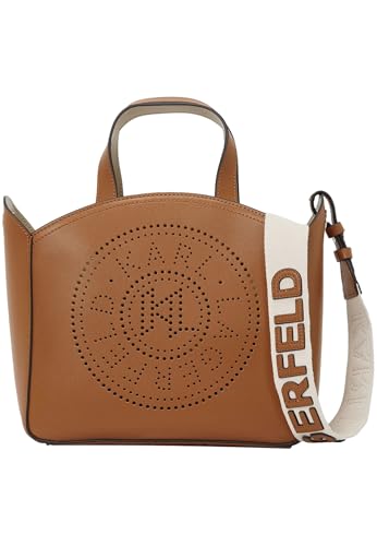 KARL LAGERFELD Sm K/Circle Perforated Tote Tasche, Braun von KARL LAGERFELD